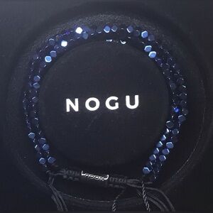 💙💙 NOGU Mini Sacred Geom Blue Hematite x Gunmetal Triple Strand Bracelet 💙💙